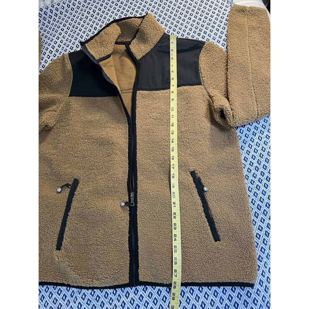 Brooks Brothers Sherpa Fleece Jacket Large Black Brown Full Zip Outdoor Cozy Coa - Picture 4 of 6
